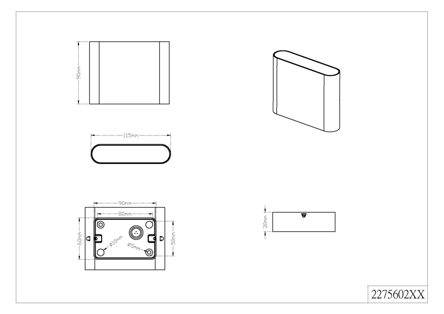 Ulkoseinävalaisin TRIO Thames II 2x2,5W antrasiitti