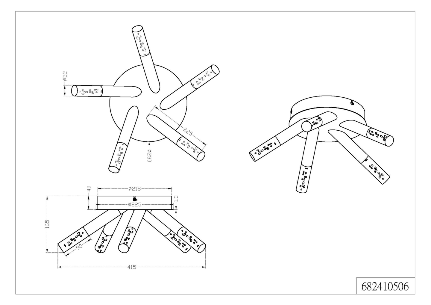 Kattovalaisin TRIO H2O kupla 682410506 led 5x3,2W 5-osainen IP44