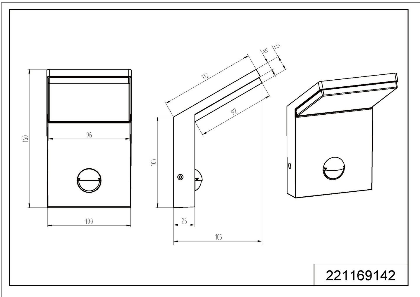 Ulkoseinävalaisin TRIO Pearl led 8W antrasiitti liiketunnistin