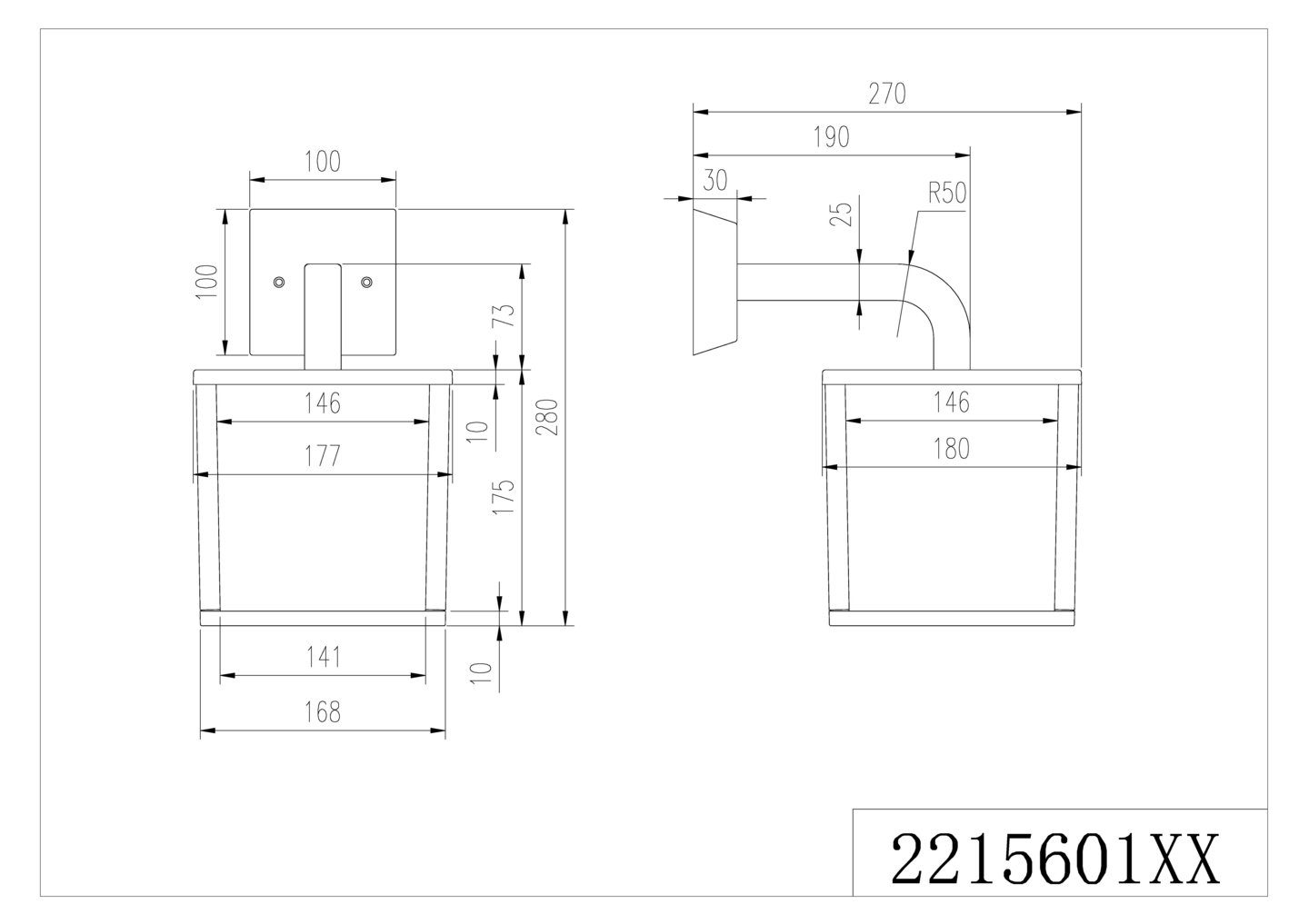 Ulkoseinävalaisin TRIO led Cubango 221560142 E27 6W musta