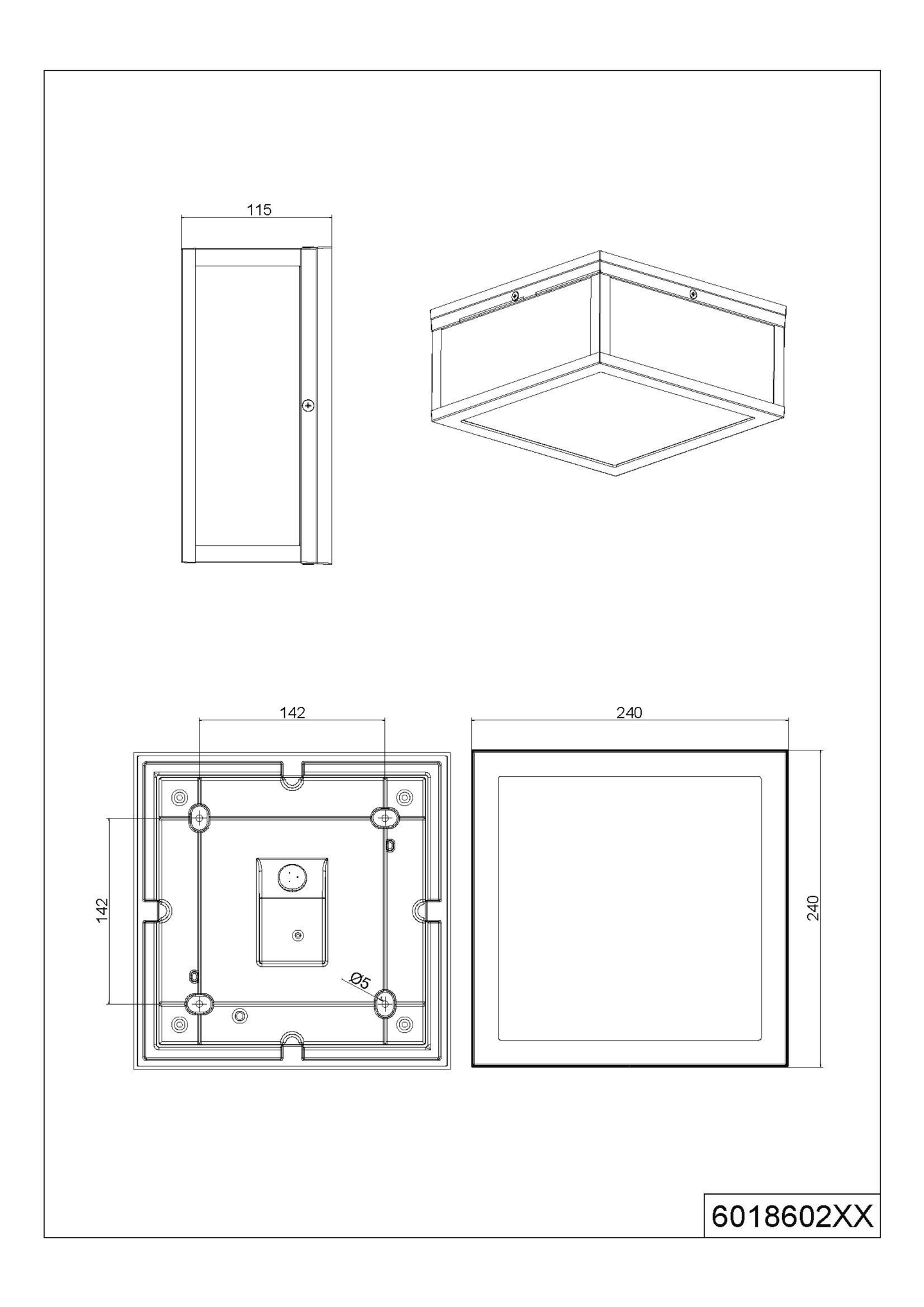 Ulkokattovalaisin TRIO Garonne 2xE27 Antrasiitti