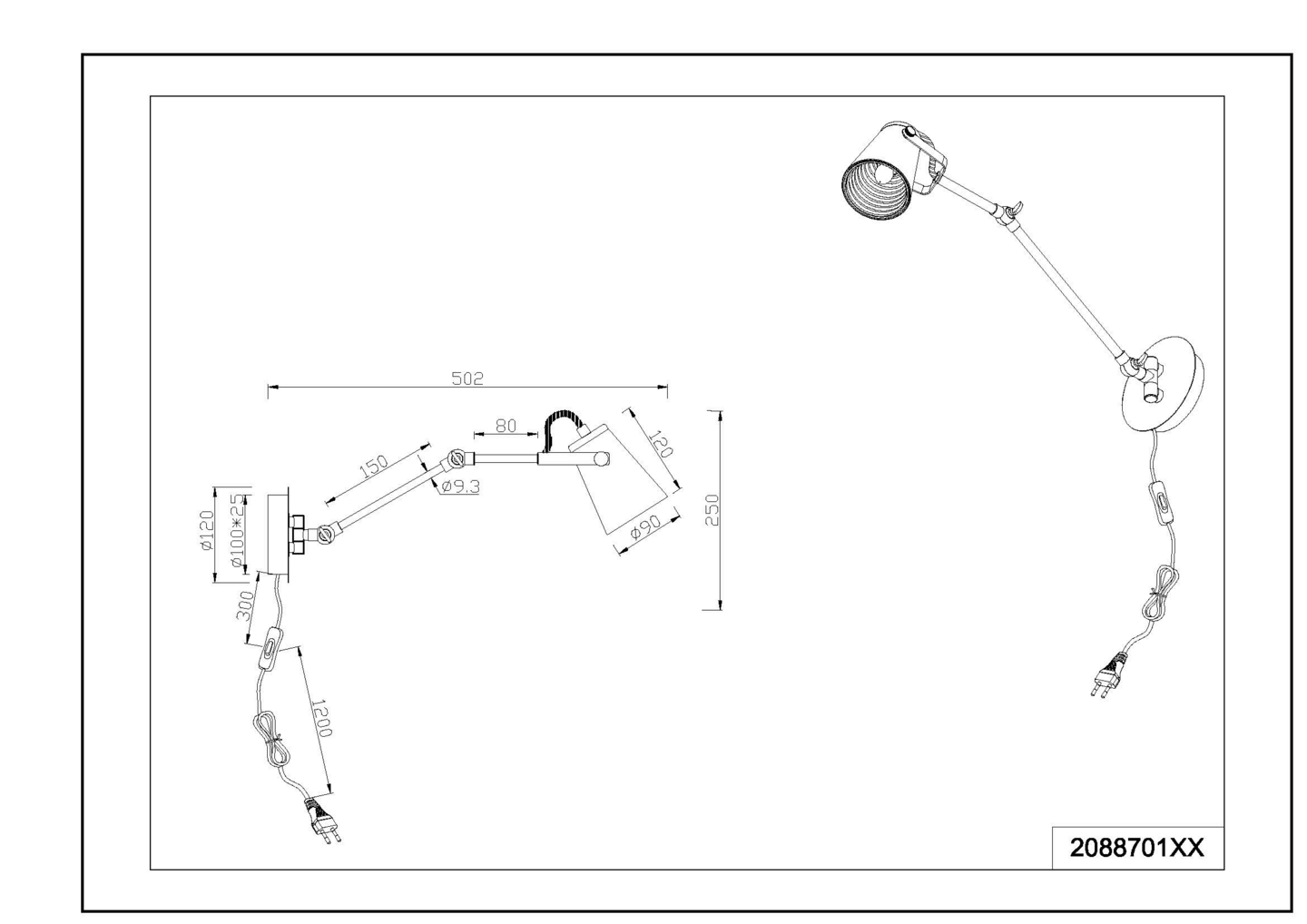 Seinävalaisin TRIO Edward E14 musta