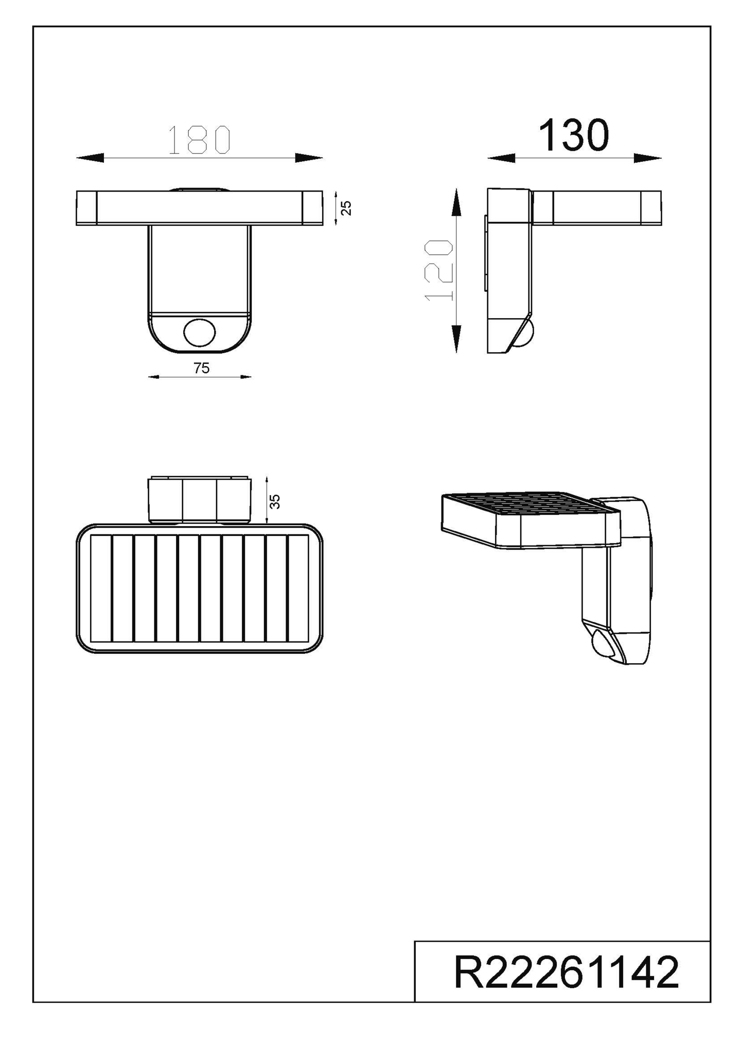 Ulkoseinävalaisin TRIO Esquel Solar led 4,5W antrasiitti