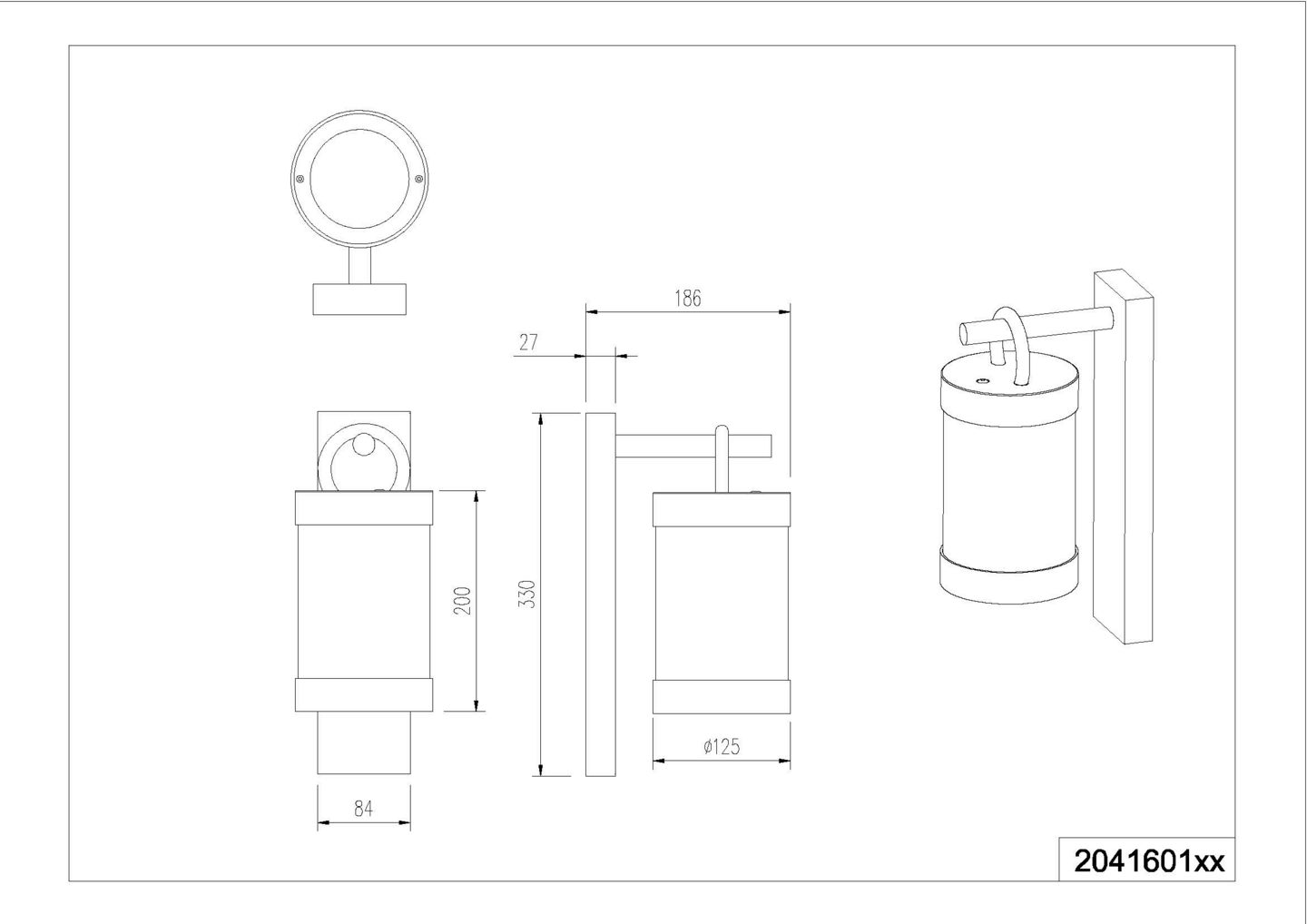 Ulkoseinävalaisin TRIO Sambesi E27 antrasiitti hämärätunnistimella