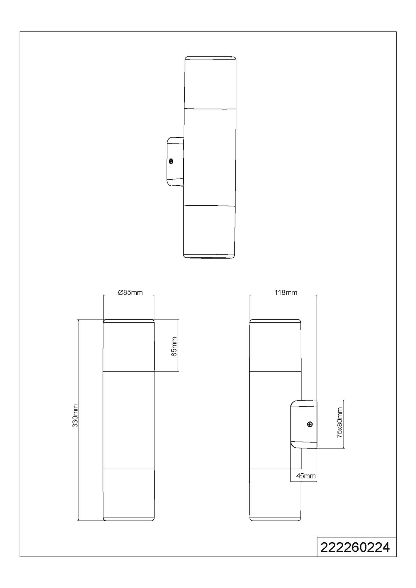 Ulkoseinävalaisin TRIO Hoosic 2-osainen E27 rustiikki