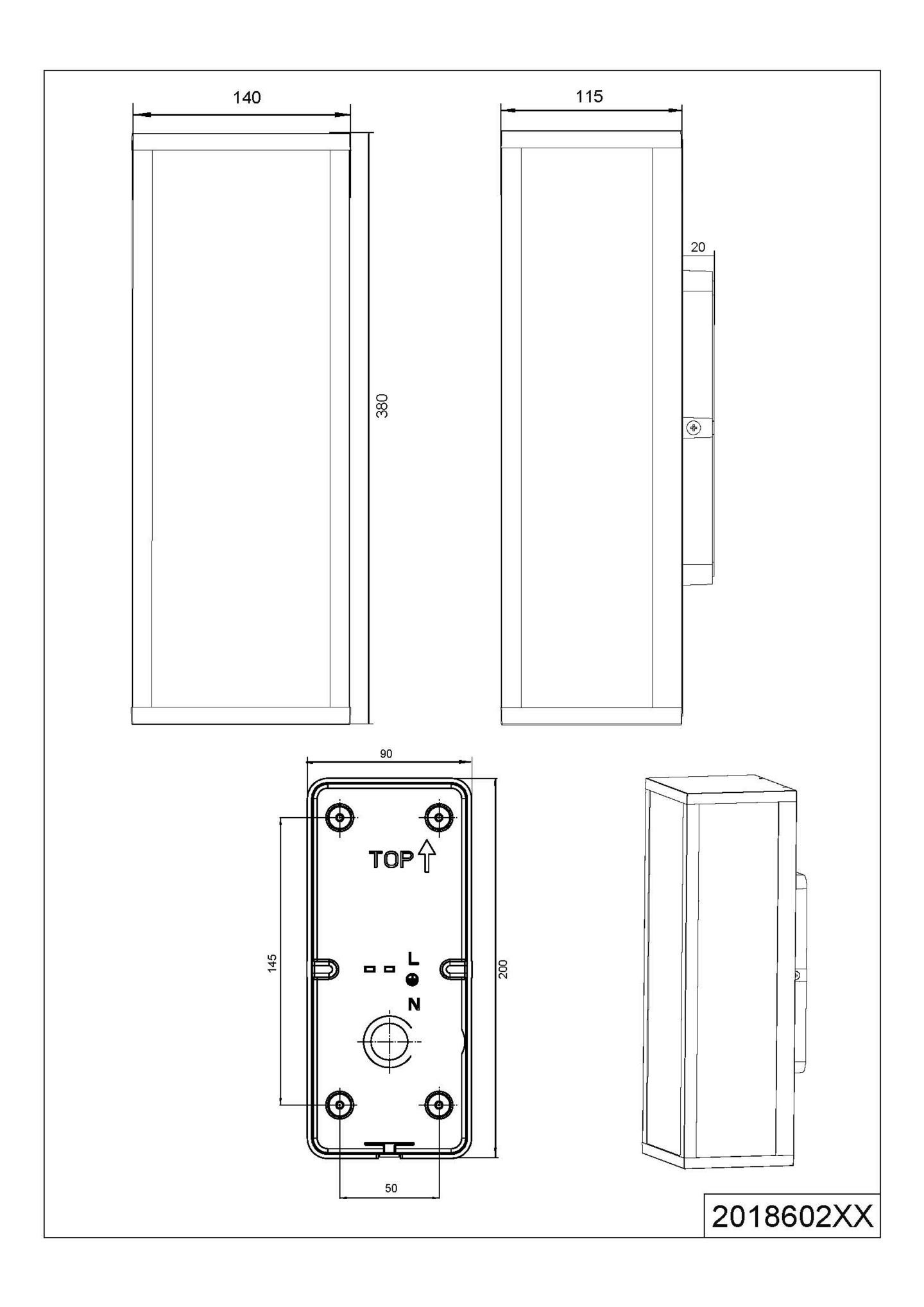 Ulkoseinävalaisin TRIO Garonne E27 2-Os Antrasiitti