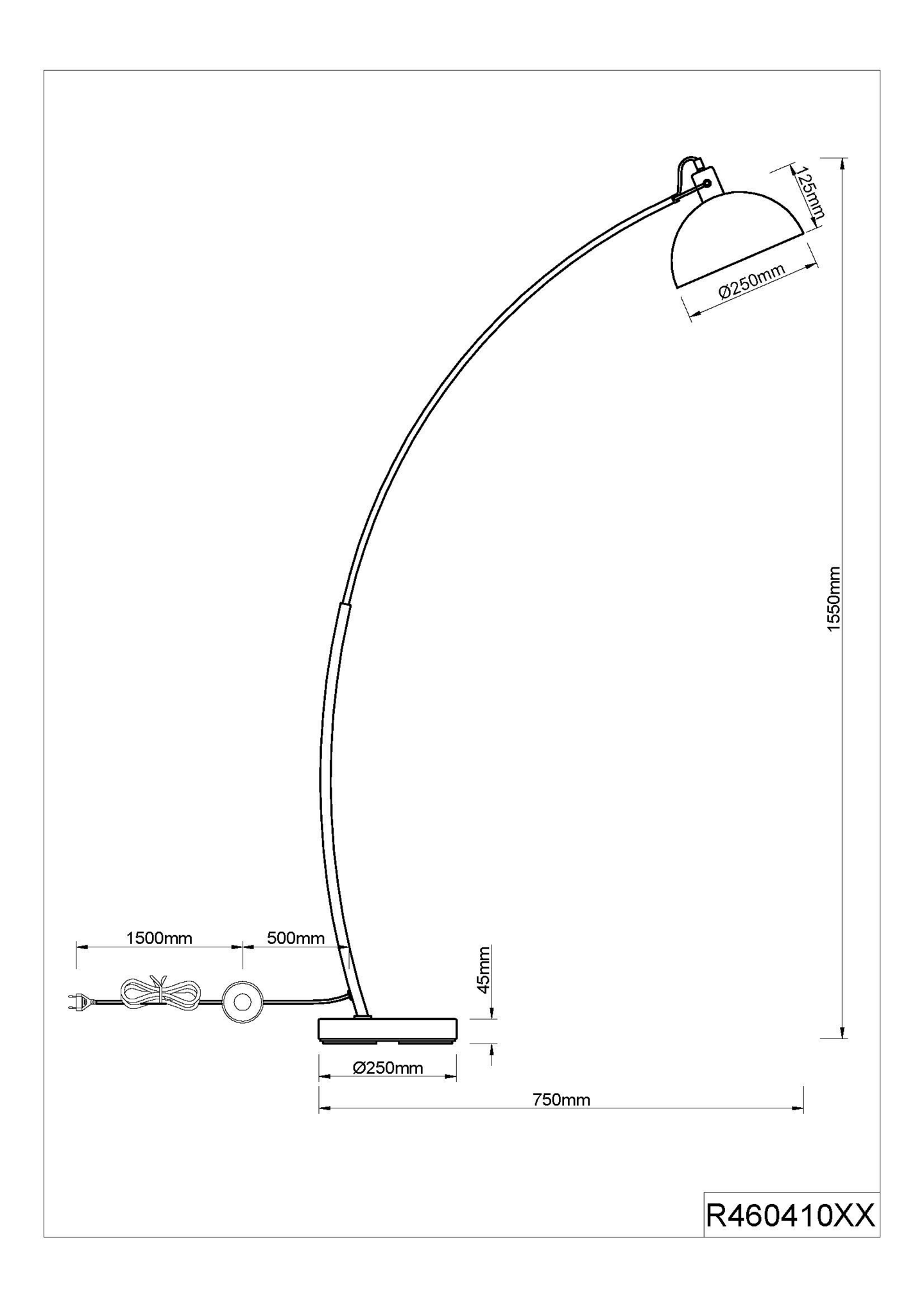 Lattiavalaisin TRIO Recife R46041032 musta