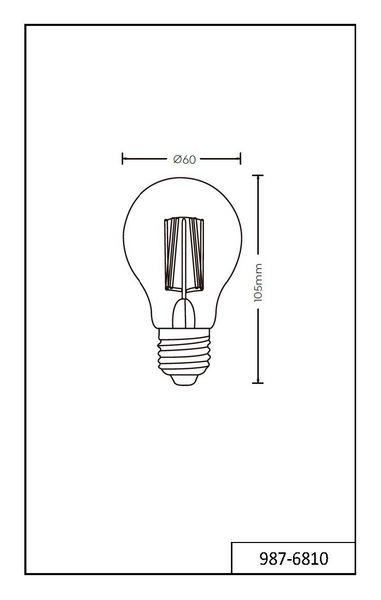 Led-lamppu TRIO Filament 987-6810 E27 vakio 7W 810lm 2700K switch dimmer