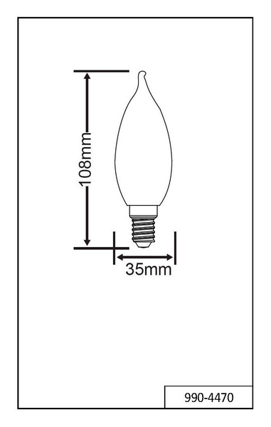 Led-lamppu TRIO Filament Switch Dimmer 990-4470 E14 liekki 4W 470lm 2700K