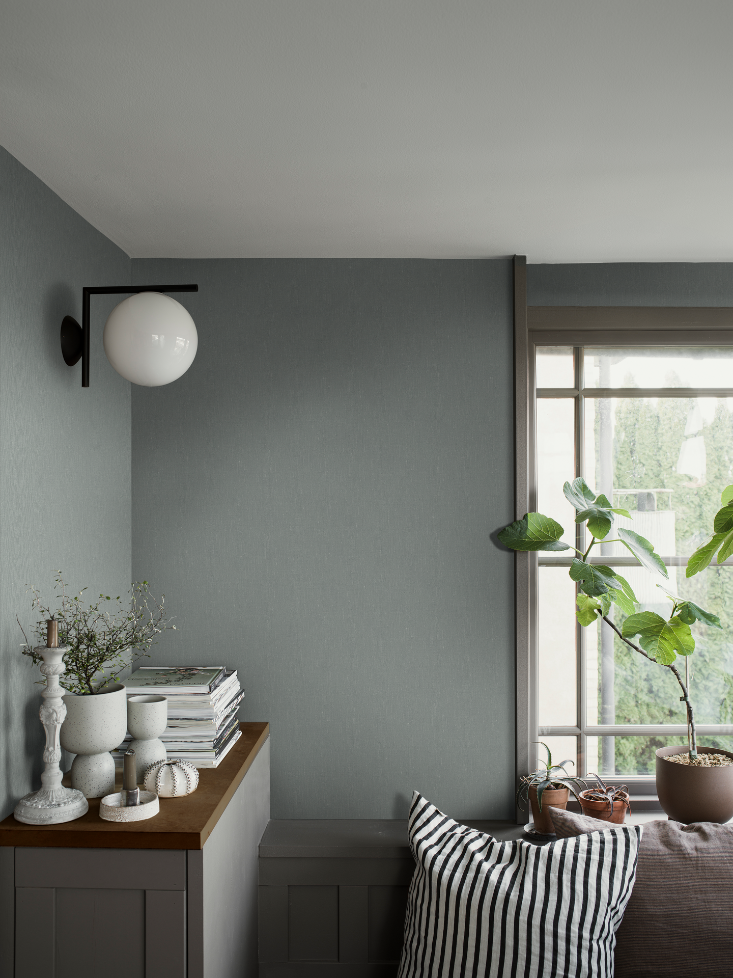 Kuitutapetti Boråstapeter Linen 4339 Vintage Blue 10,05m