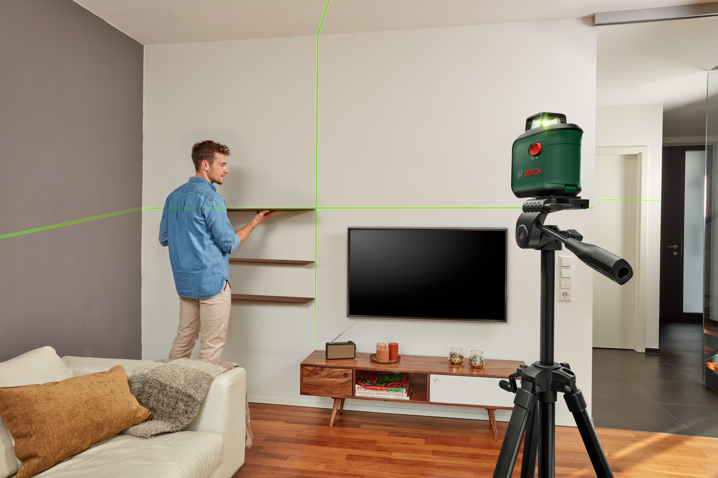 Ristilinjalaser Bosch AdvancedLevel 360 setti