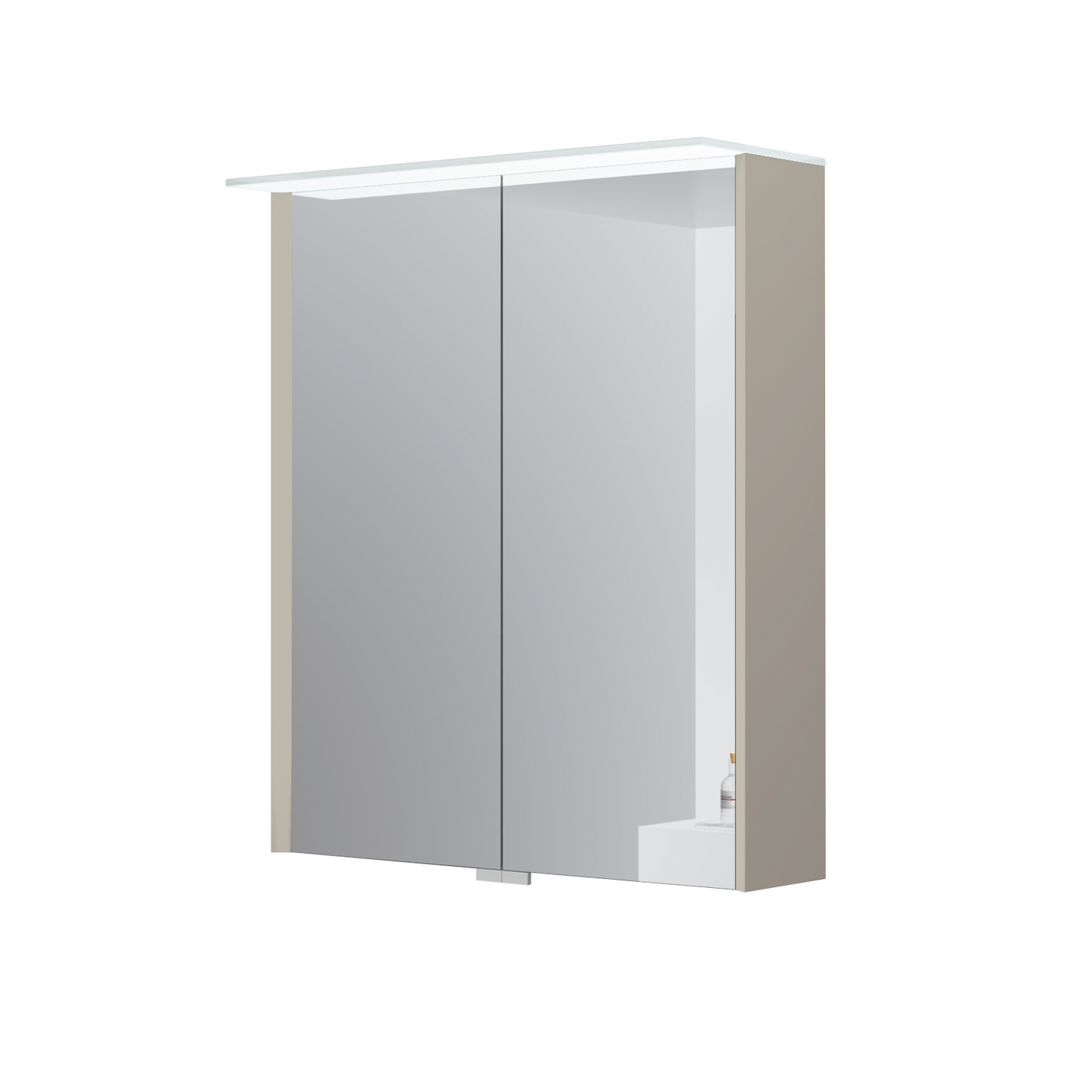 Peilikaappi Cello Bay LED L60 S14,6 K71 cm greige IP44 pistorasia