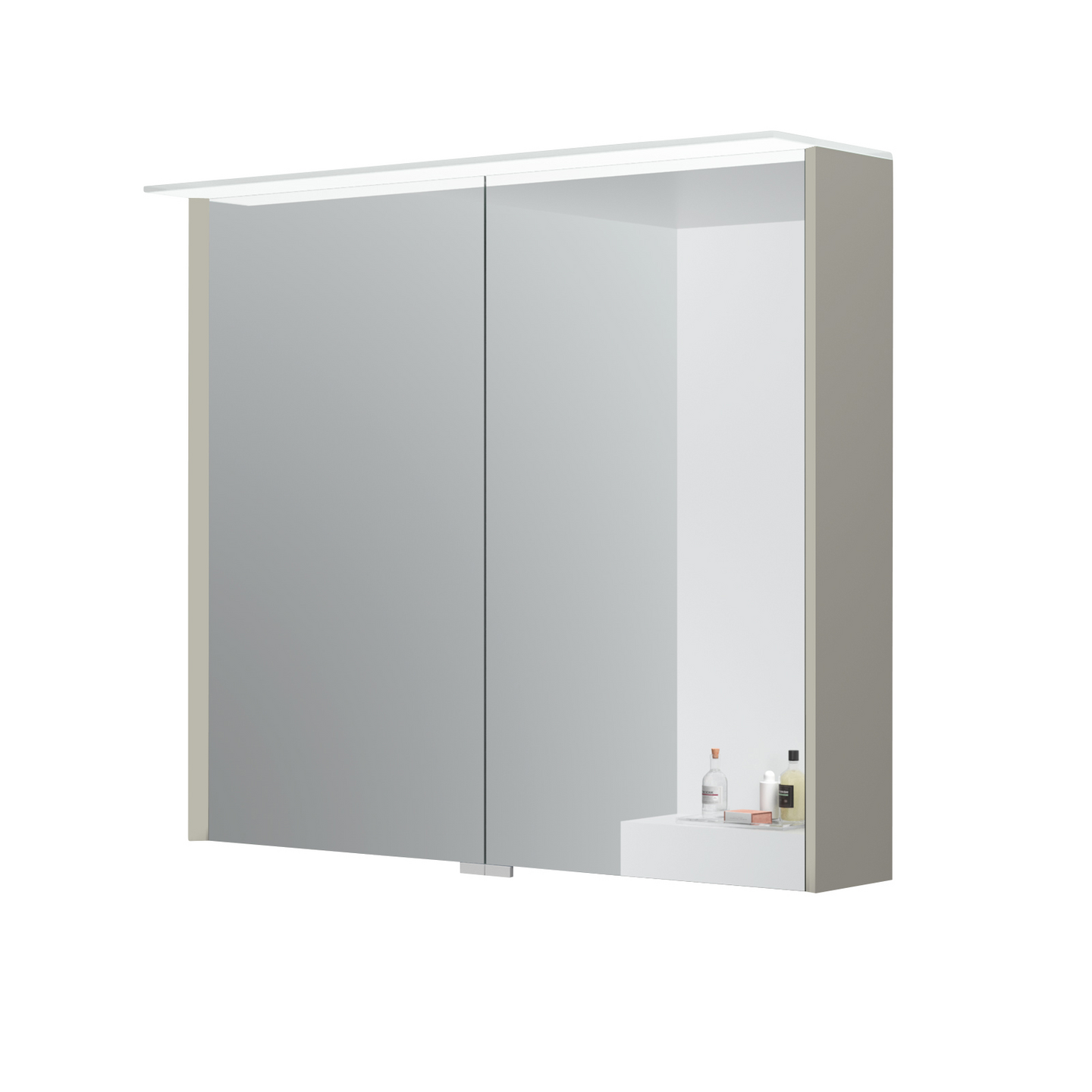 Peilikaappi Cello Bay LED L80 S14,6 K71 cm greige IP44 pistorasia