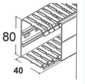 Johdotuskouru Hager Tehalit VK HA7 40x80x2000 PC/ABS harmaa