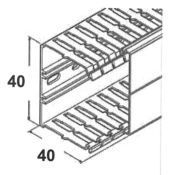 Johdotuskouru Hager Tehalit VK HA7 40x40x2000 PC/ABS harmaa
