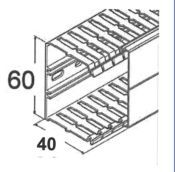 Johdotuskouru Hager Tehalit VK HA7 40x60x2000 PC/ABS harmaa