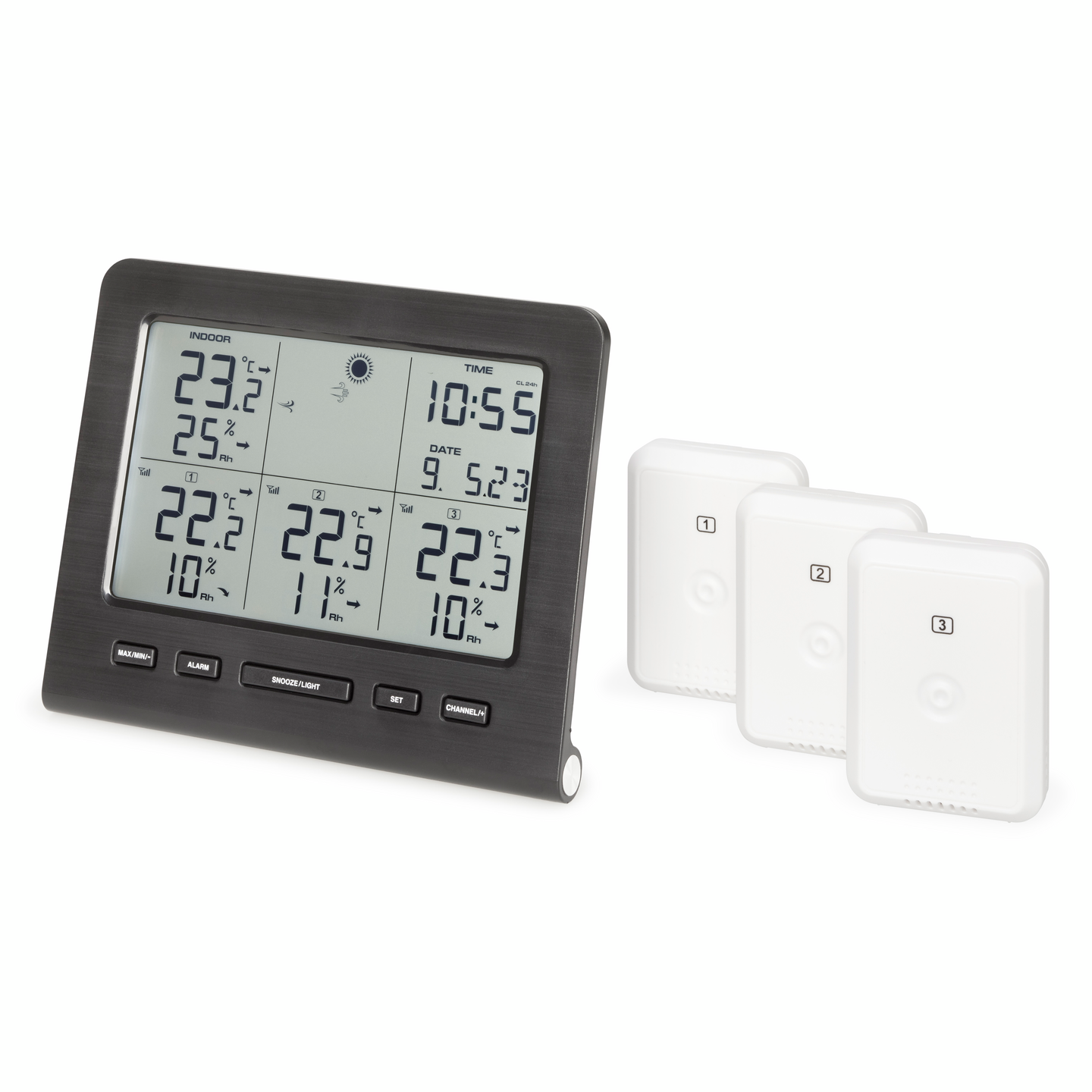 Langaton lämpö- ja kosteusmittari 7450, kolme lähetintä