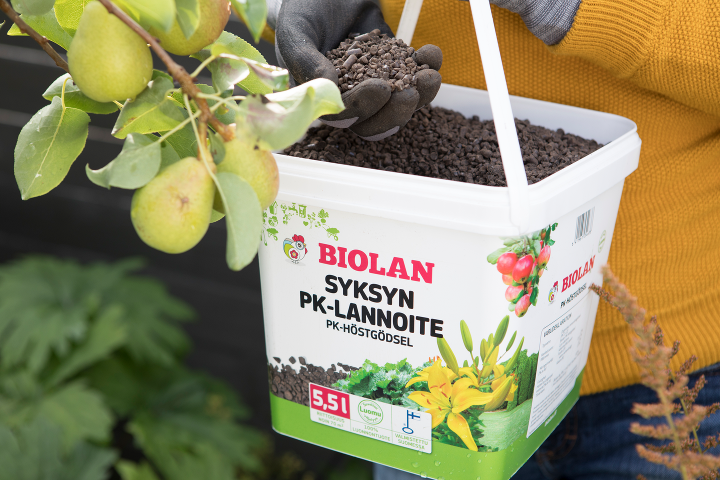 Syksyn pk-lannoite Biolan 5,5l pakki