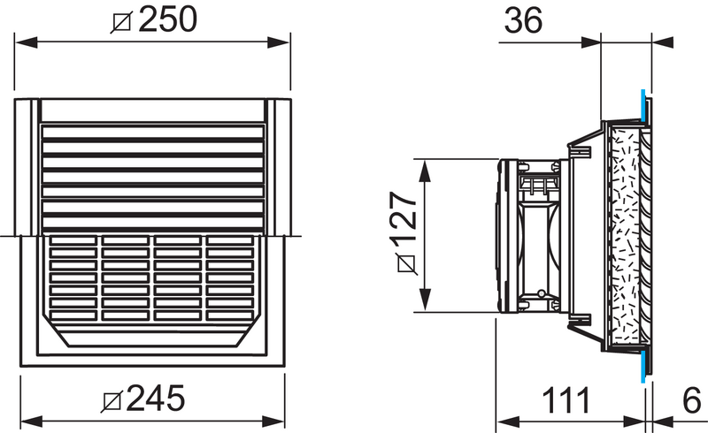 Tuuletin Schneider Electric suodatintuuletin 165m3/h 230v