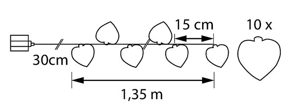 Valosarja Airam sydän Evi 10 lediä IP20