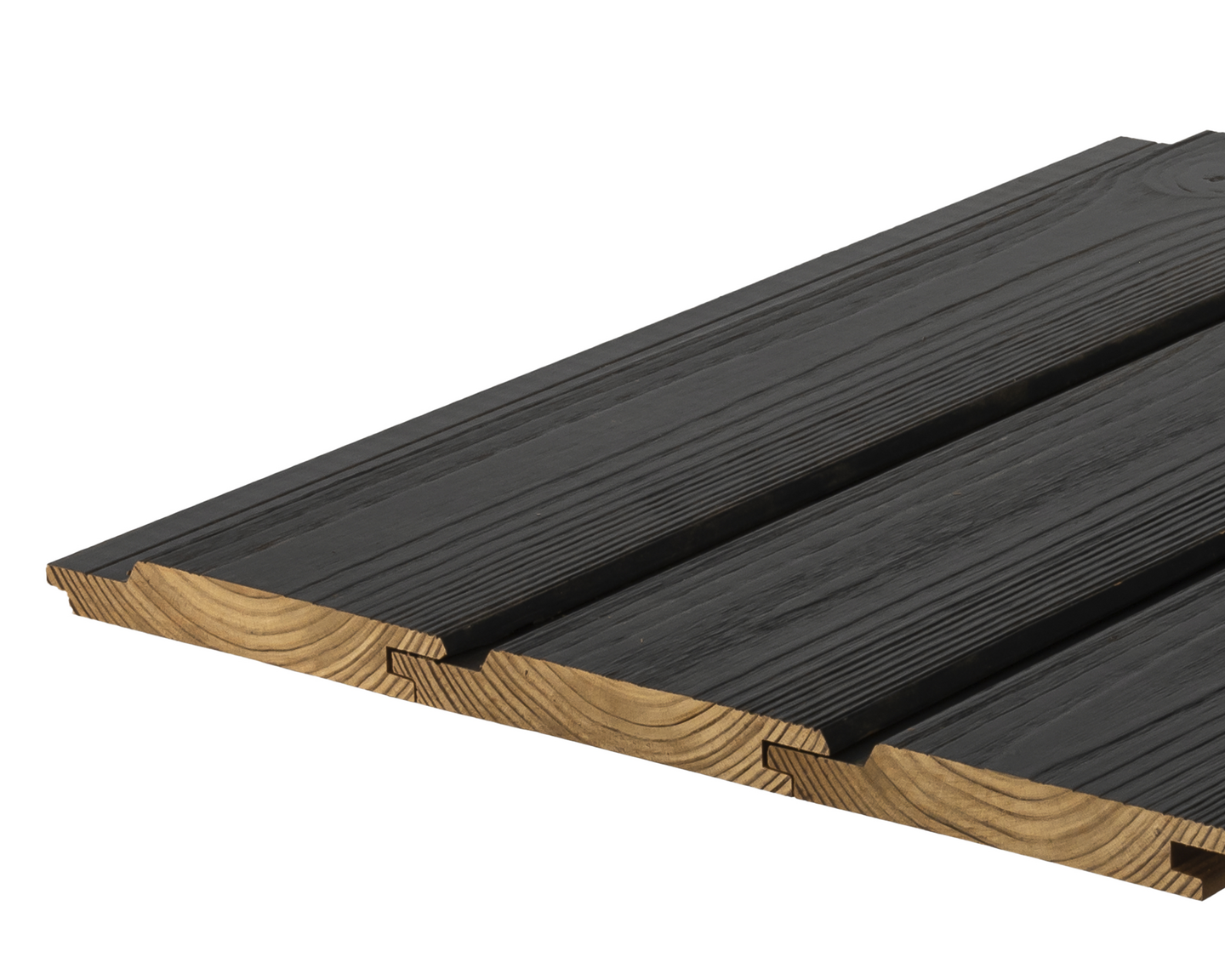 Paneeli Luna Pure 20x142 harjattu musta lämpökäsitelty kuusi