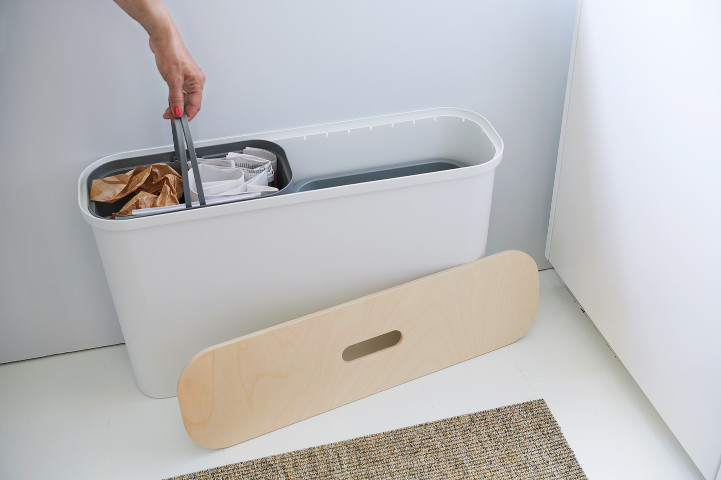 Setti SmartStore™ Collect Slim 46 l valkoinen