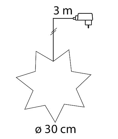 Metallitähti Airam Leena led-sarjalla valaistu valkoinen 30cm
