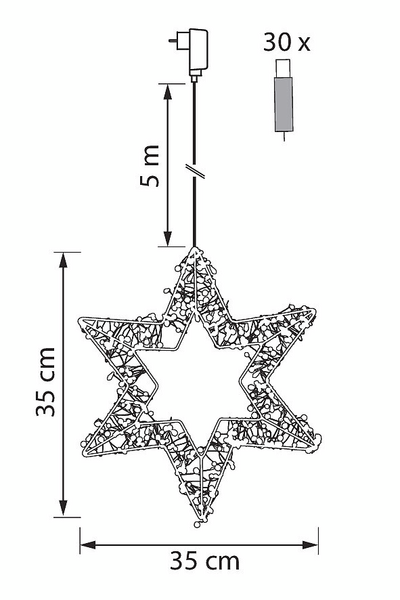 Ikkunatähti Airam Beryl 35cm valkoinen