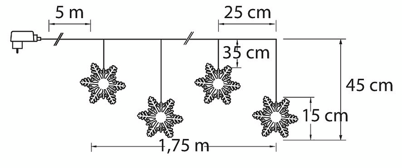 Led-sarja Airam Telma jääkideverho 1,75m 15cm