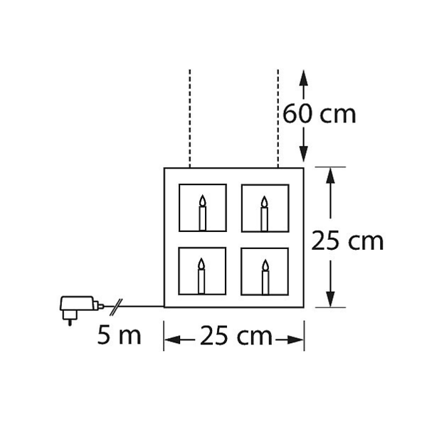 Led-ikkuna Airam valkoinen 25x25cm