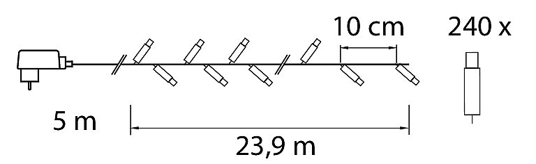 Valosarja Airam SmartHome 24m 240 lediä lämmin valkoinen/värimix