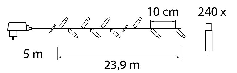 Valosarja Airam SmartHome 24m 240 lediä lämmin/kirkas valkoinen