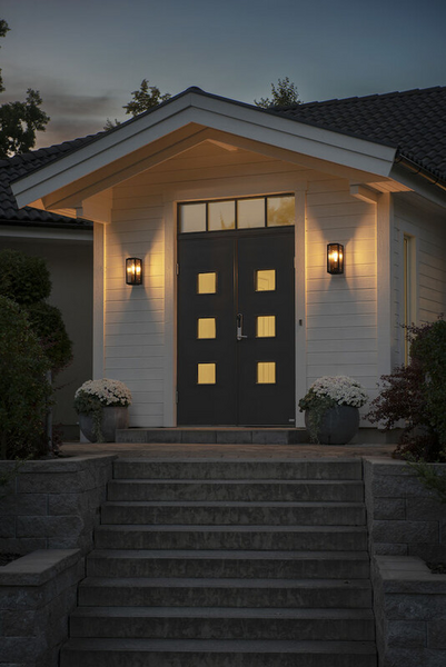 Ulkoseinävalaisin Carpi 7348-758 IP44 E27 musta/messinki