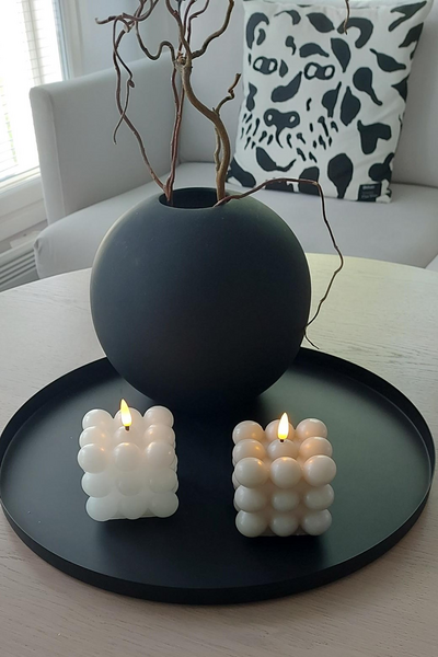 Led-kynttilä CELLO Cube 7,3cm valkoinen