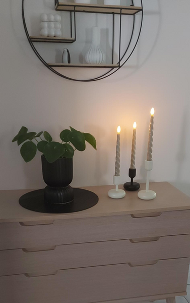 Led-kynttilä Cello kierre 2kpl 24,5cm valkoinen