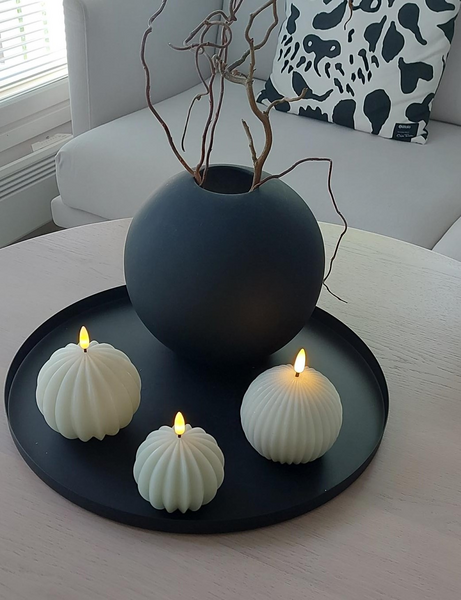 Led-pallokynttilä Cello vekki 9cm valkoinen