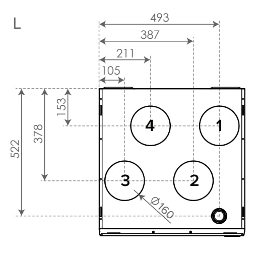 Kattoasennuslevy Vallox 125c R/l