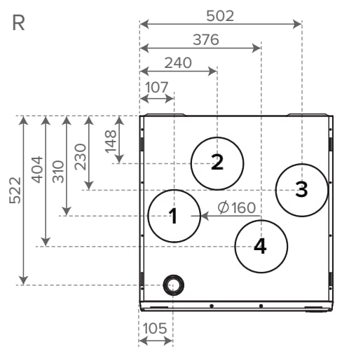 Kattoasennuslevy Vallox 125f R