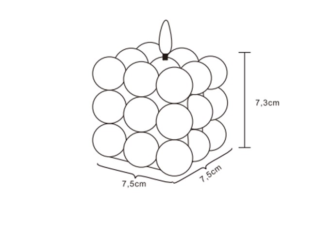 Led-kynttilä CELLO Cube 7,3cm valkoinen