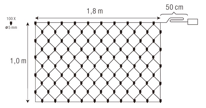 Valoverkko CELLO 100led IP44