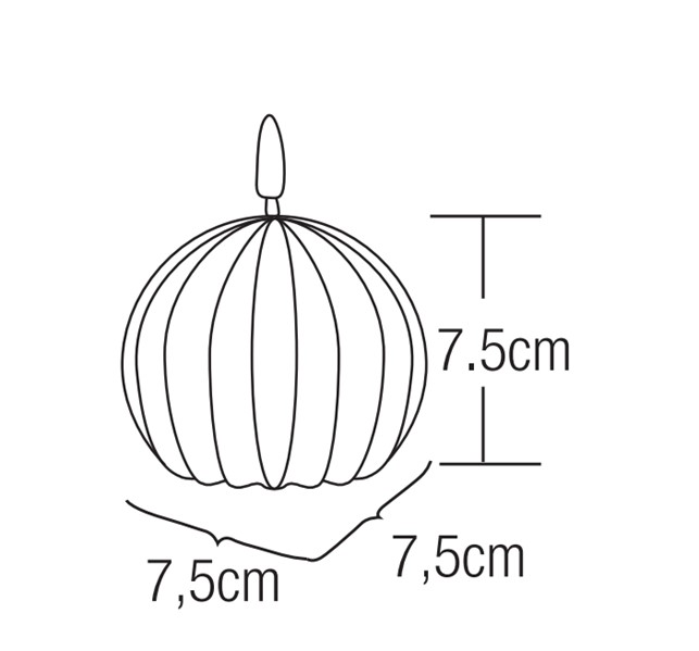 Led-pallokynttilä Cello vekki 7,5cm valkoinen