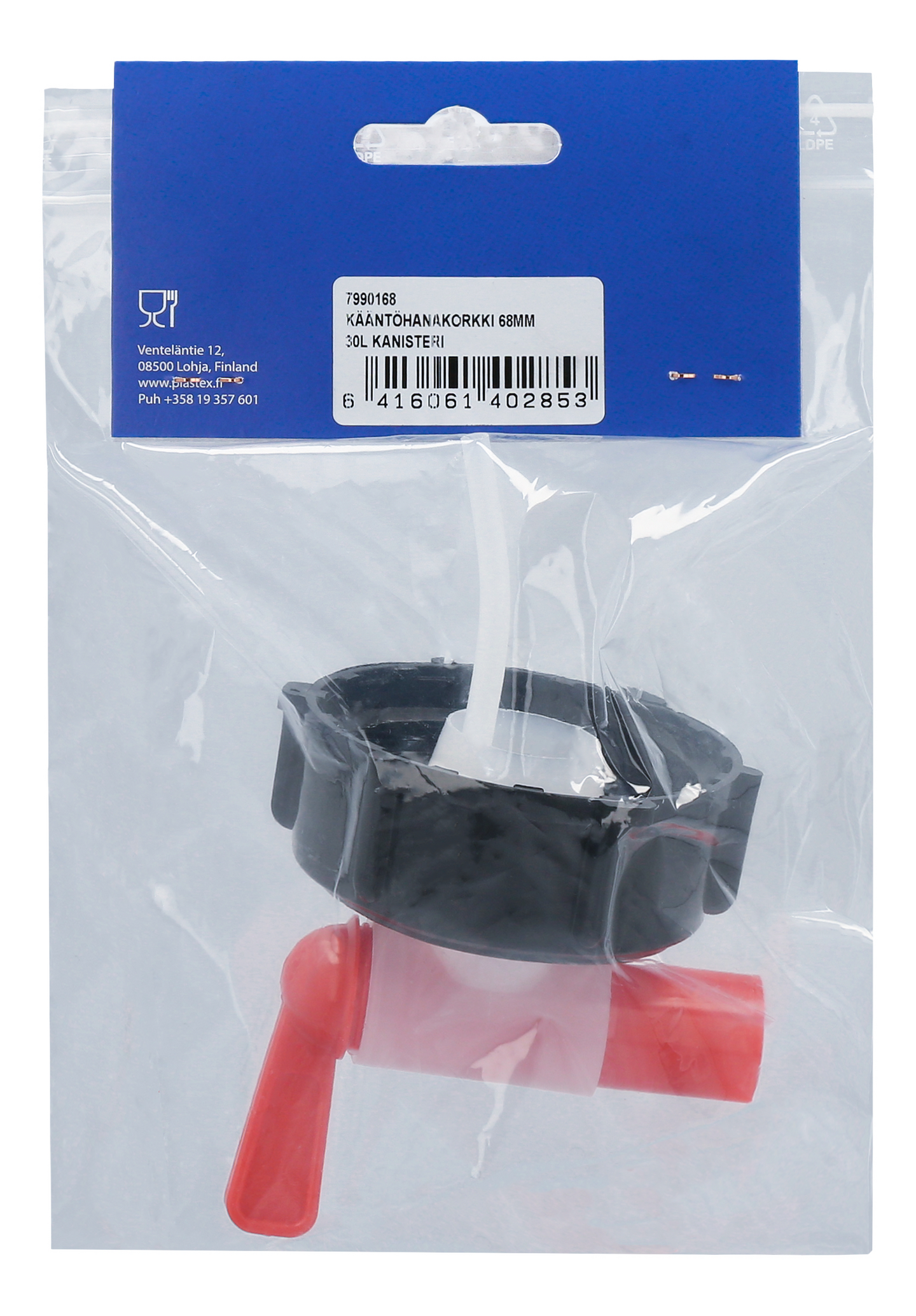 Kääntöhanakorkki Plastex 68mm 30l kanisteriin