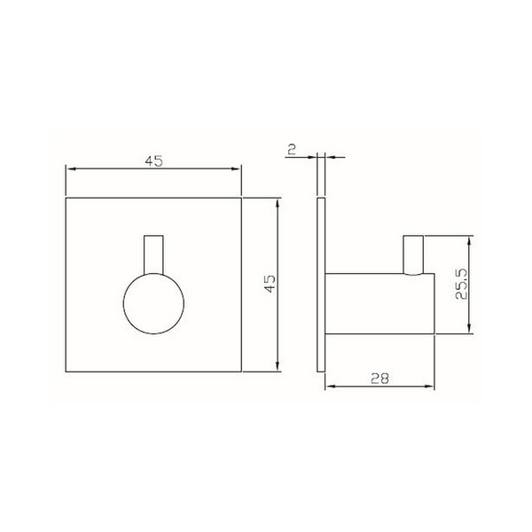 Tarrakoukku Cello Modena 1 koukku ruostumaton teräs harjattu