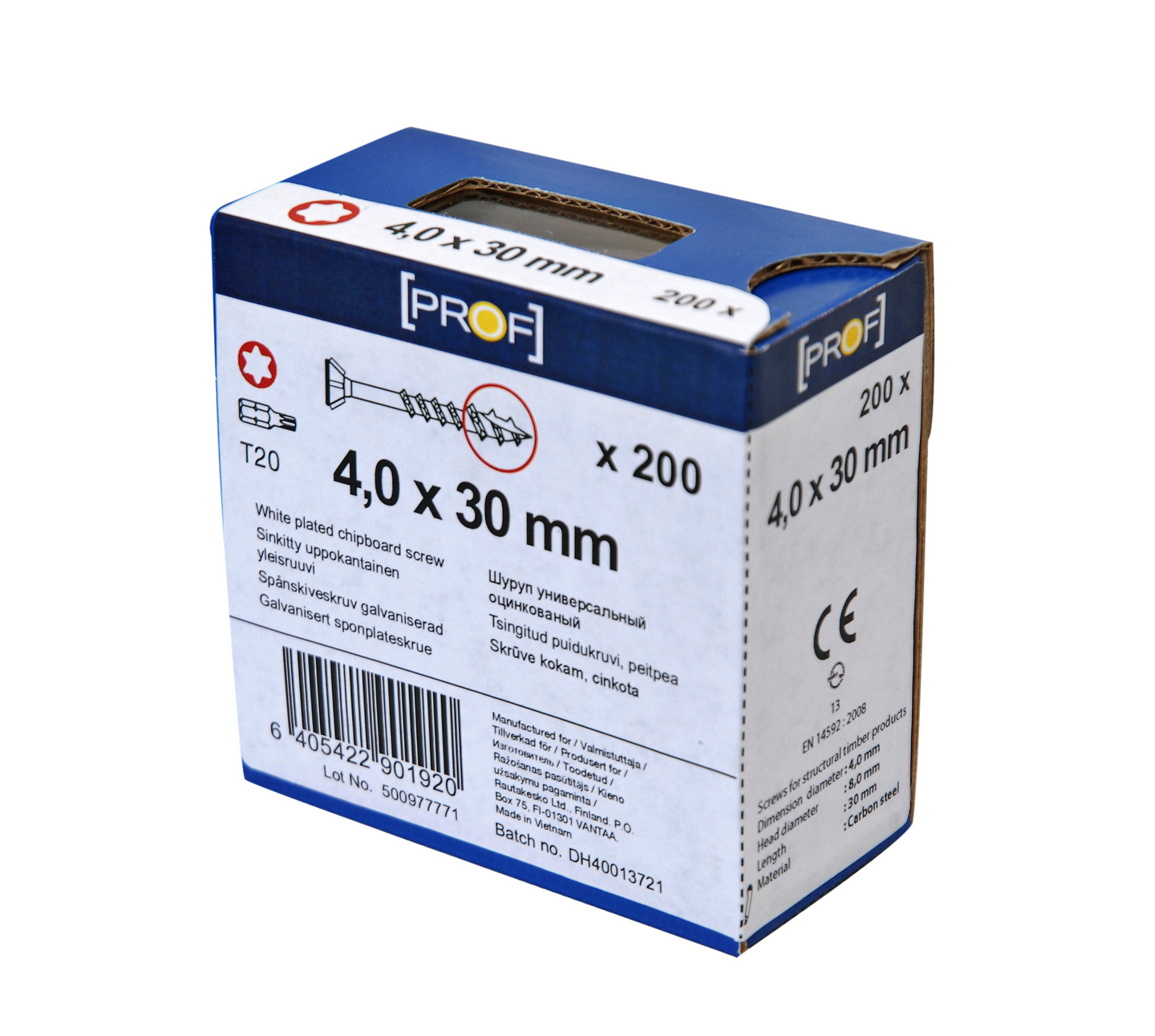 TRÄSKRUV T20 4X30 FZB 200ST PROF