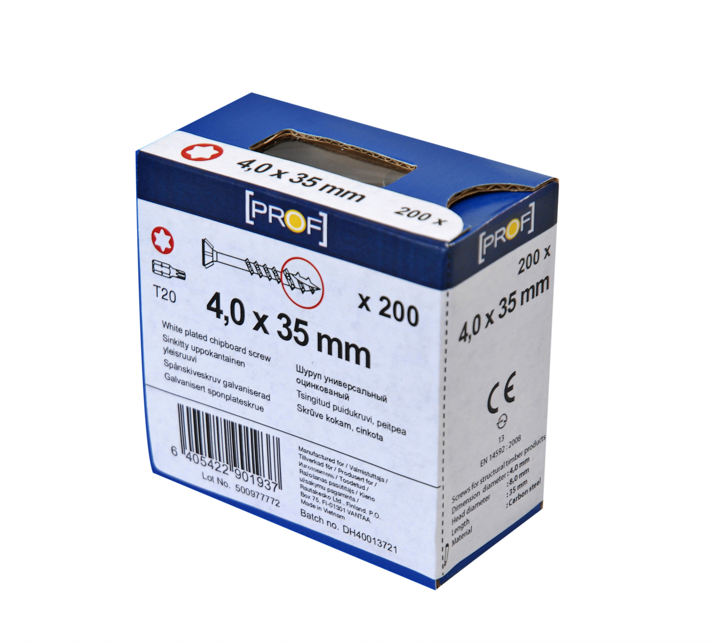 TRÄSKRUV T20 4X35 FZB 200ST PROF