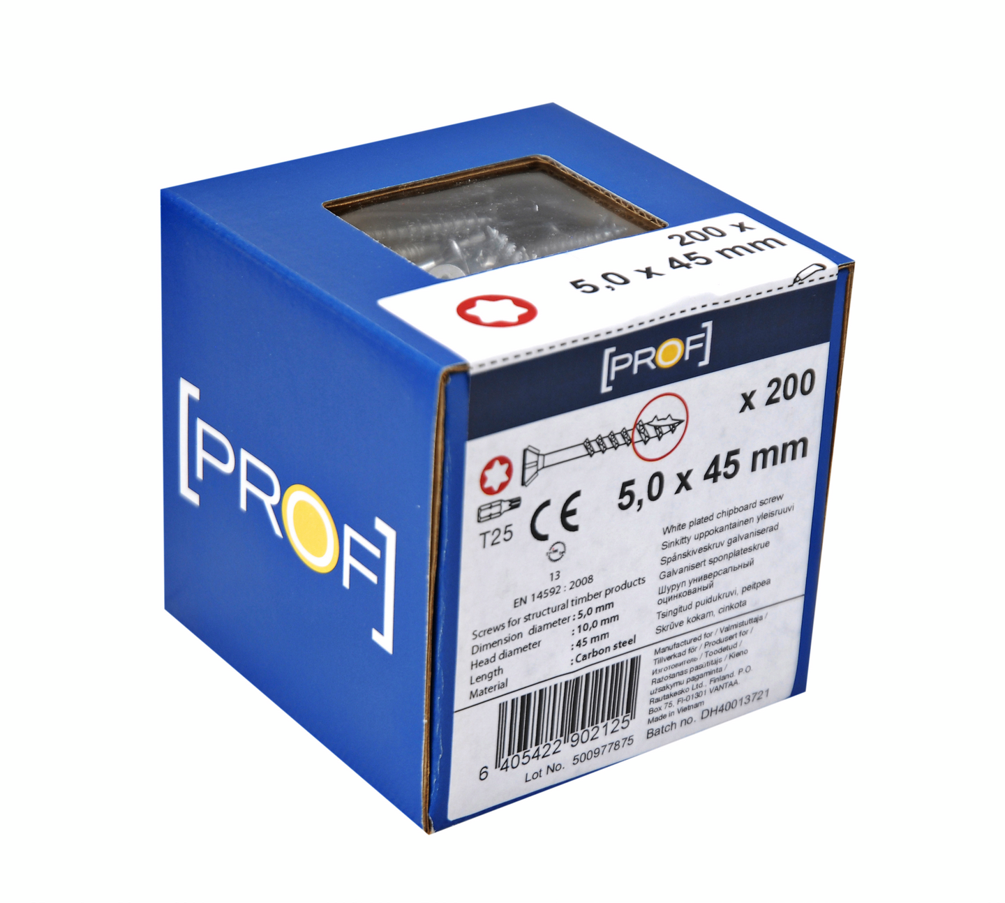 TRÄSKRUV T25 5X45 FZB 200ST PROF