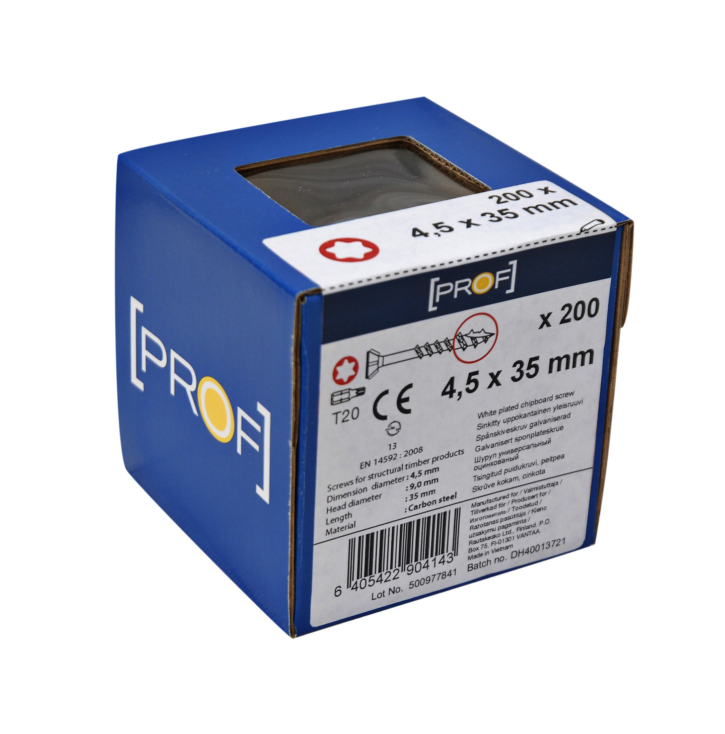 TRÄSKRUV T20 4,5X35 FZB 200ST PROF