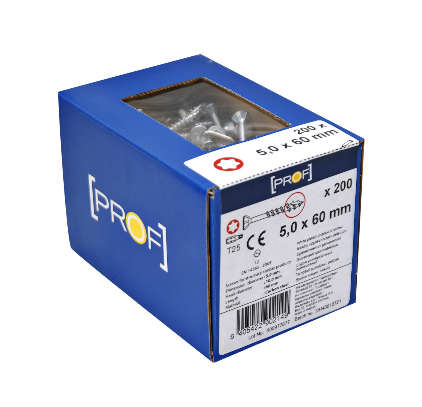 TRÄSKRUV T25 5X60 FZB 200ST PROF