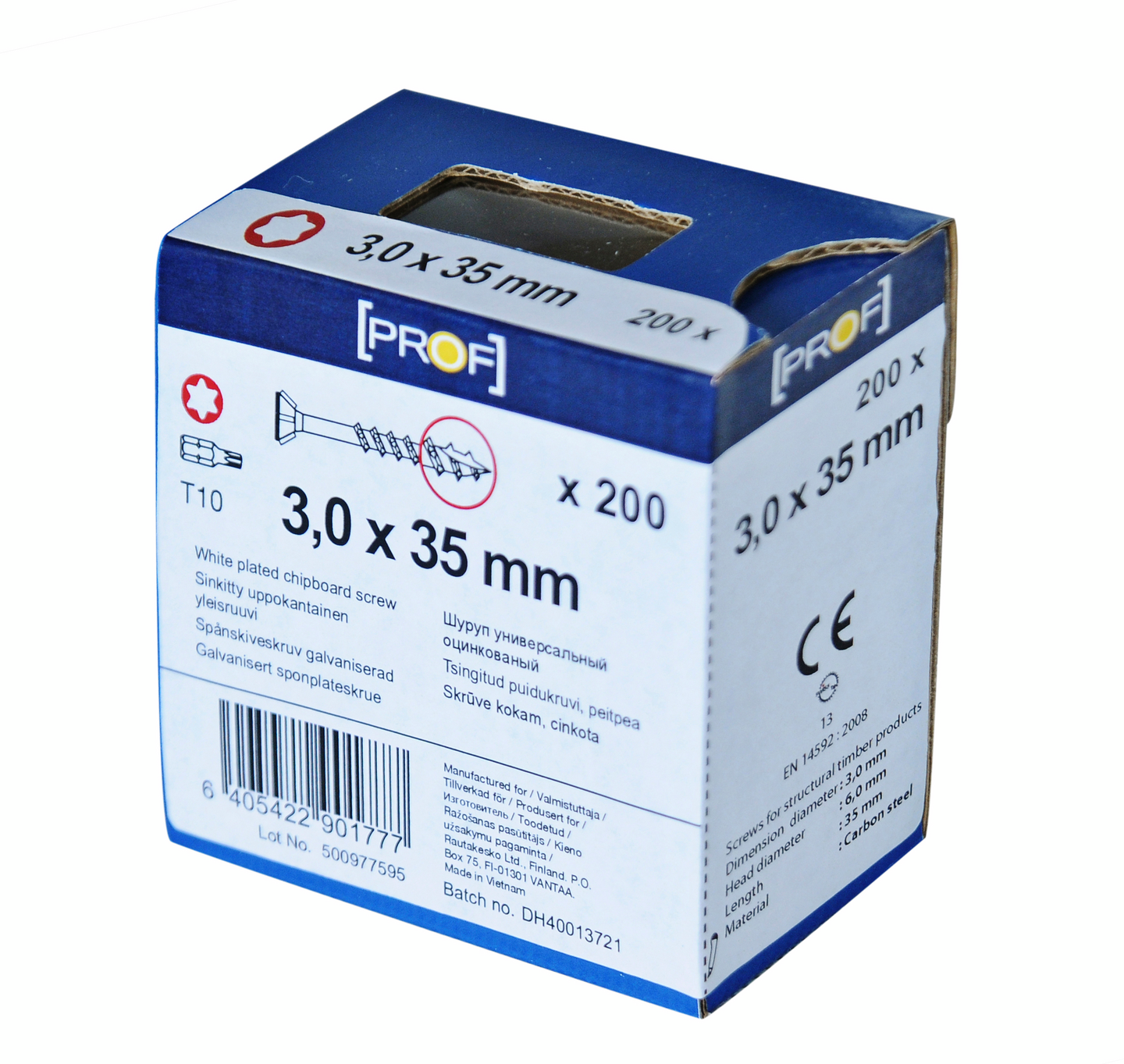 TRÄSKRUV T10 3X35 FZB 200ST PROF