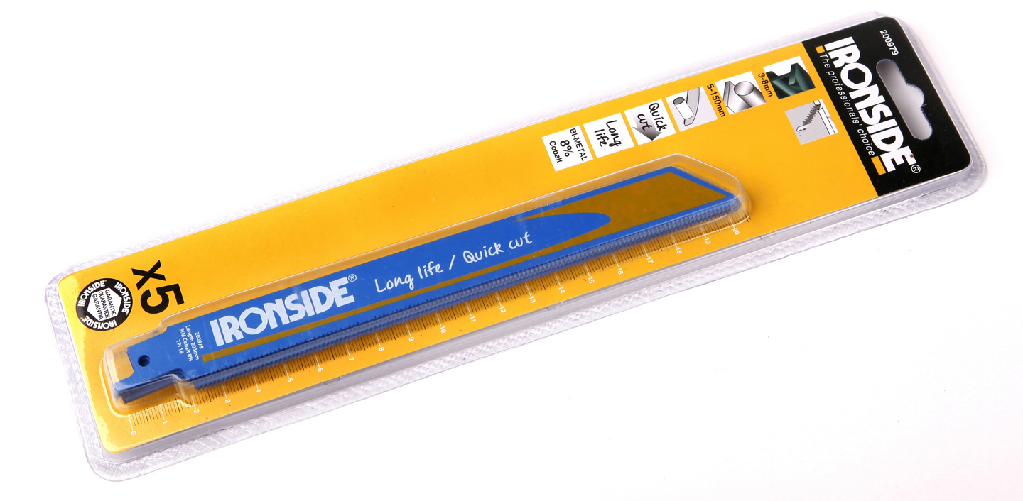 Puukkosahanterä Ironside metallille 203mm 18H 5kpl